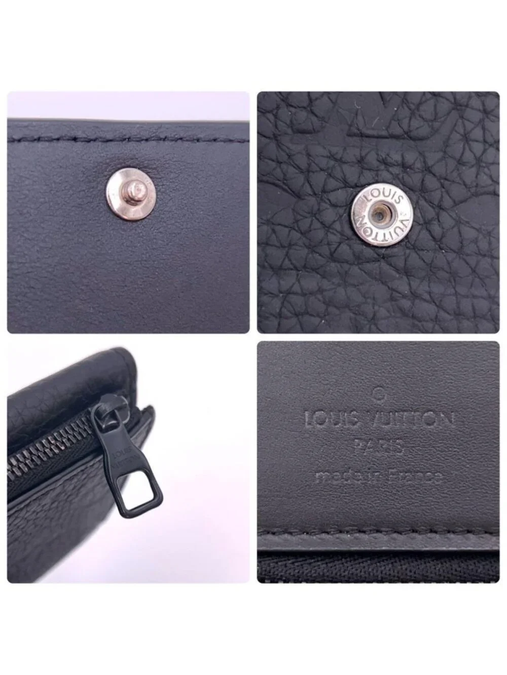 Louis Vuitton Portefeuille Pilot Trifold Wallet Black Taurillon